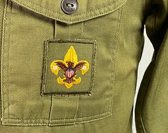 ヴィンテージシャツ、ボーイスカウトシャツ、1960年代のシャツ、パッチ