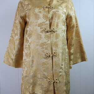 Vintage jacket, Asian jacket, silk brocade jacket, gold jacket, 1960s jacket, vintage clothing, size medium image 4
