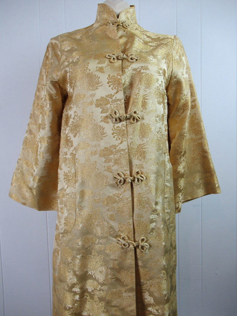 Vintage jacket, Asian jacket, silk brocade jacket, gold jacket, 1960s jacket, vintage clothing, size medium image 4