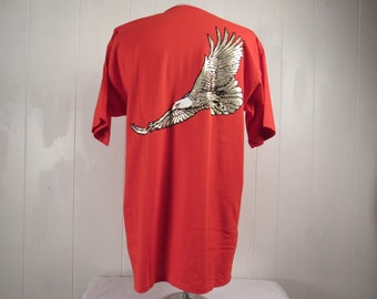 Vintage t shirt, sigaret reclame t shirt, Winston sigaretten t shirt, Gold Eagle, Pocket t shirt, vintage kleding, maat XL, NOS