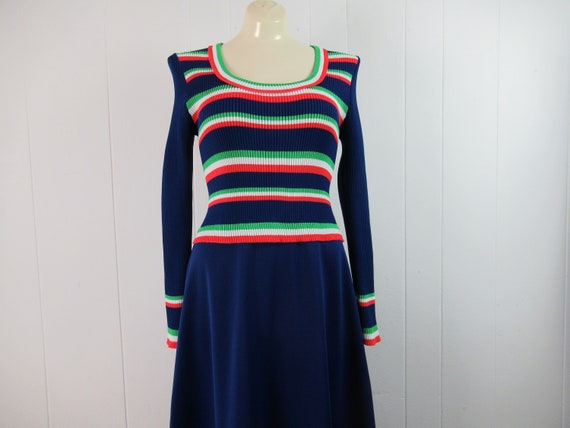 Vintage dress, 1960s dress, maxi dress, blue dres… - image 1