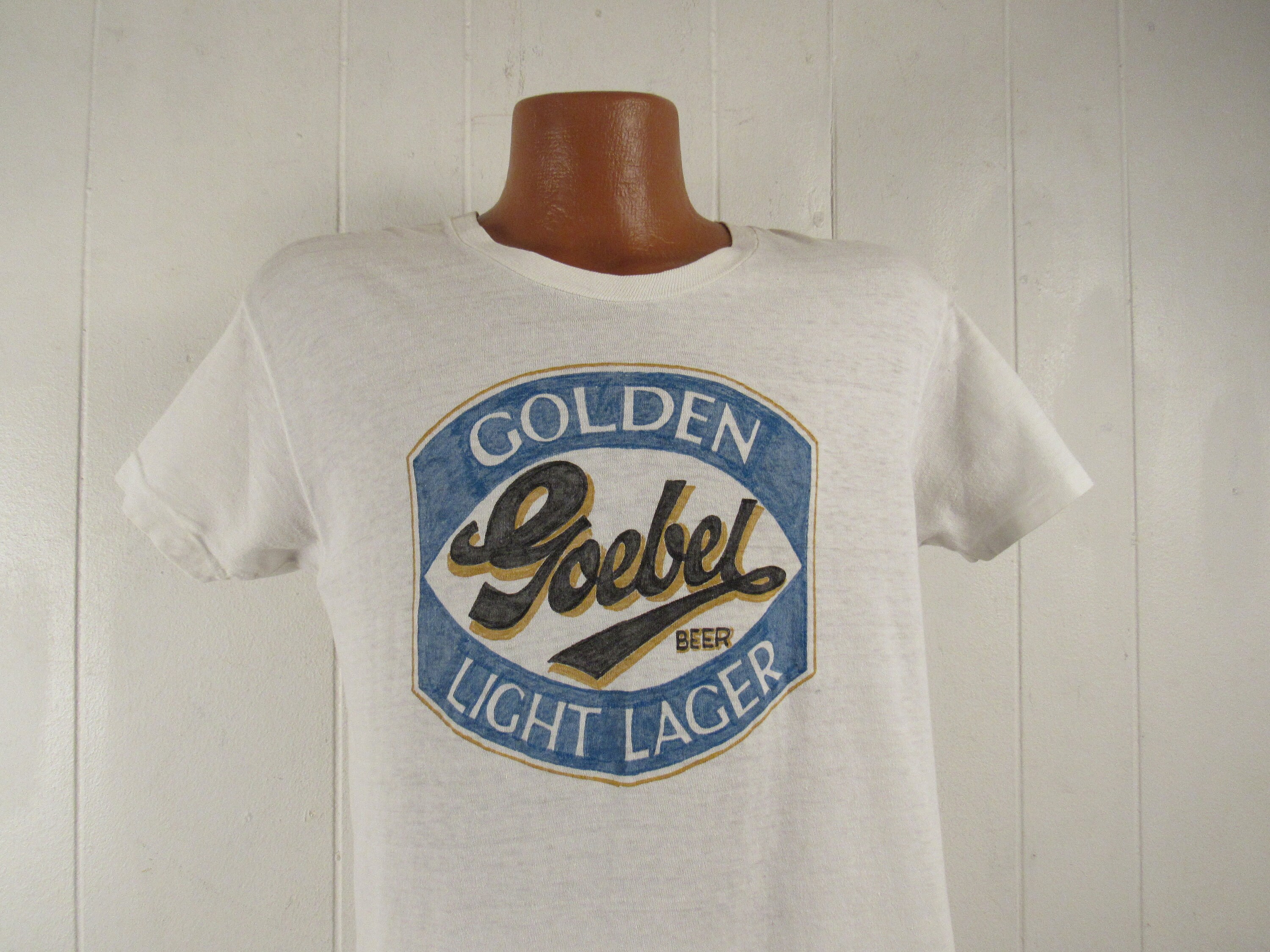 Vintage t shirt 1960s t shirt Goebel beer t shirt hand Etsy