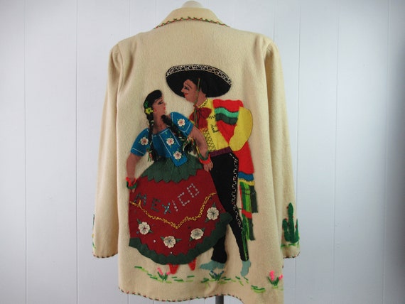 Vintage jacket, 1940s jacket, Mexican souvenir jac