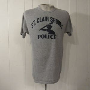 Vintage t shirt, 1980s t-shirt, St. Clair Shores Police, baseball, vintage clothing, large