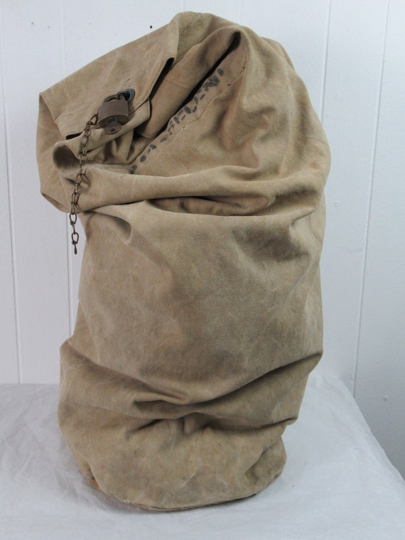 Vintage bag, U.S. Navy bag, canvas bag, bag with … - image 2