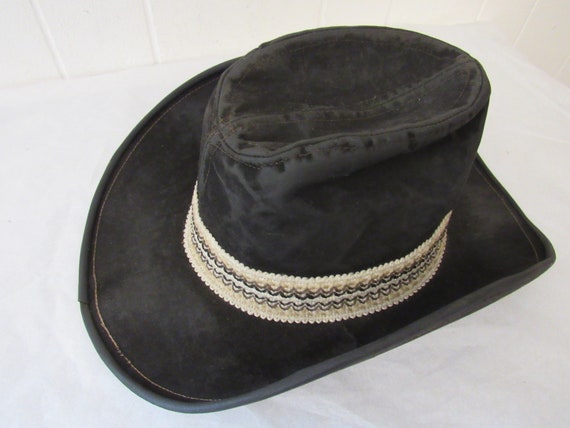 Vintage cowboy hat, Levis hat, distressed hat, bl… - image 9