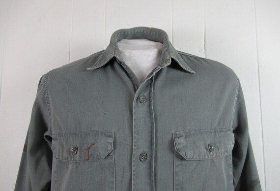 Vintage shirt, 1950s shirt, painter's shirt, work… - image 2