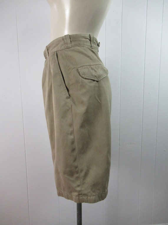 Vintage shorts, 1950s shorts, khaki cotton shorts… - image 4