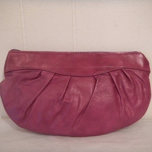 Vintage purse, vintage clutch, purple leather purse, 1980s purse, disco purse, vintage clothing image 1