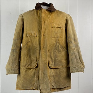 Vintage coat, size large, 1950s coat, coat with backpack, brown duck coat, hunting coat, Brush Busters coat, backpack coat, vintage clothing