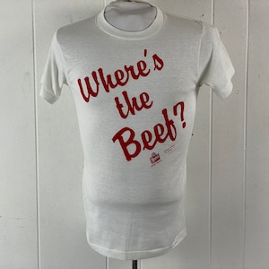 Vintage T-Shirt, 1980er Jahre T-Shirt, WHERE&#39;S The Beef T Shirt, Wendy es T Shirt, lustiges T-Shirt, Fast Food T Shirt, Vintage Kleidung, klein, NOS