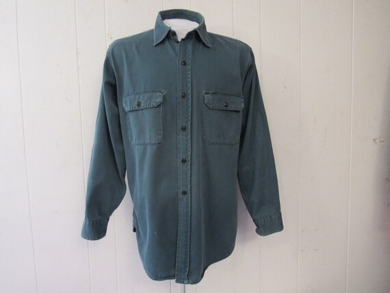 Vintage shirt, 1950s shirt, vintage workwear, gree