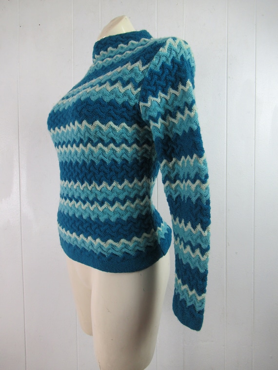 Vintage sweater, Jantzen sweater, blue sweater, s… - image 3