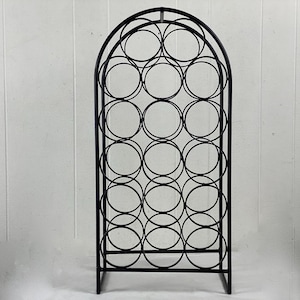 1960s wine rack, Arthur Umanoff wine rack, iron mid century modern wine bottle holder, , mid century modern bar top rack, vintage furniture