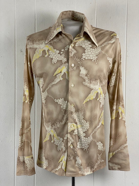 Vintage shirt, size medium, disco shirt, 1970s sh… - image 2