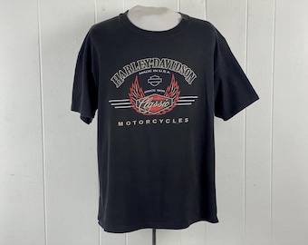 Harley t shirt, size XL, Vancouver Canada t shirt, motorcycle t shirt, biker t shirt, 1990s Harley Davidson t shirt, vintage clothing