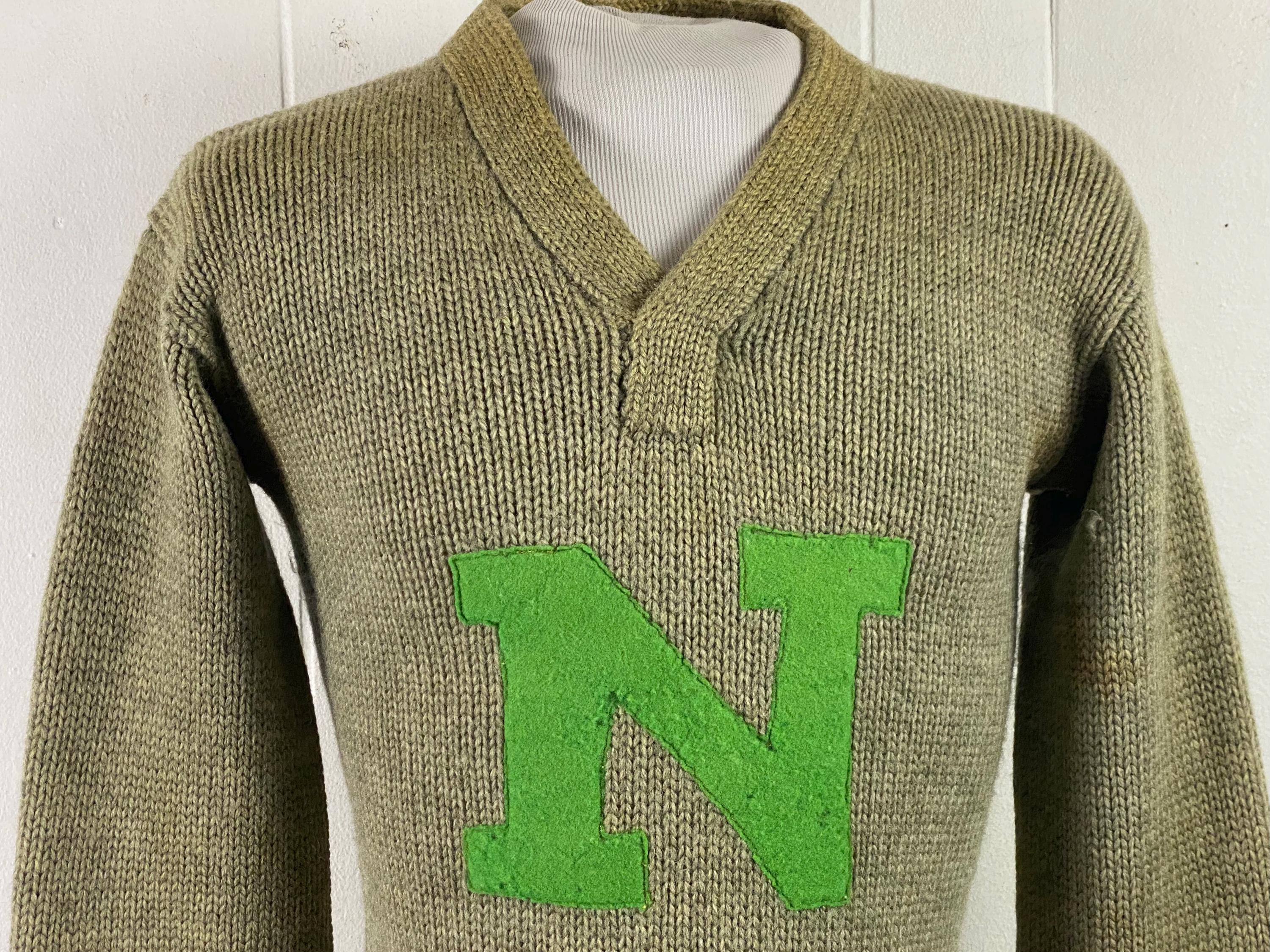 J*N様 30s SPALDING BORS USA V NECK SWEATE Spalding Sweater, Size Small, 1930s Sweater, Vintage SPALDING, N