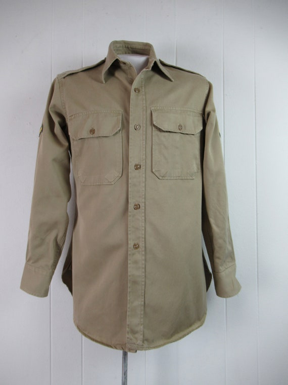 Vintage shirt, 1940s shirt, military shirt, Army … - image 3