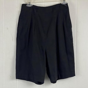 Vintage shorts, 28&quot; waist, 1950s shorts, rayon shorts, black shorts, side zipper shorts, Rockabilly shorts, vintage clothing