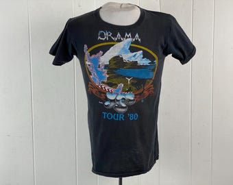 1980s Yes T Shirt, Size Small, 80' Yes Drama T Shirt, Concert Tour