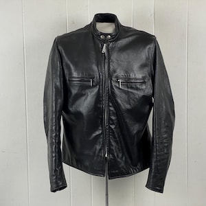 Vintage motorcycle jacket, size 44, motorcycle jacket, 1960s motorcycle jacket, Brooks motorcycle jacket, black cafe racer, vintage clothing