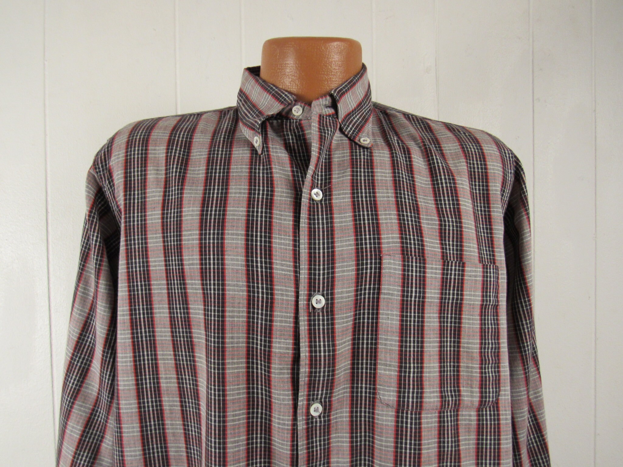 Vintage Shirt, L, Madras Plaid Shirt, 1960s Shirt, Vintage Madras, Vintage Clothing, Size Medium - Etsy Vintage Shirt, L, Madras Plaid Shirt, 1960s Shirt, Vintage Madras, Vintage Clothing, Size Medium - Etsy