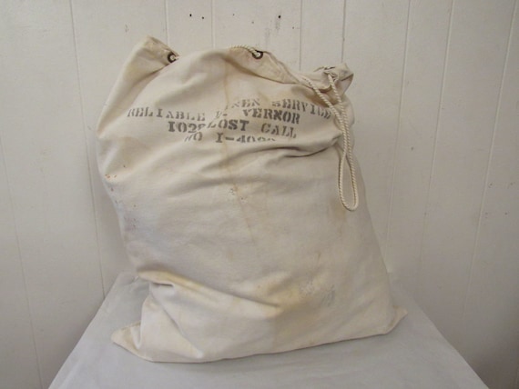 Vintage bag, canvas bag, 1950s bag, laundry bag, s
