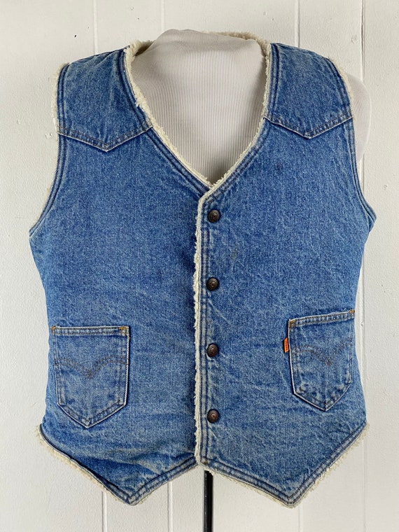 Vintage denim vest, size large, vintage Levi's ve… - image 2