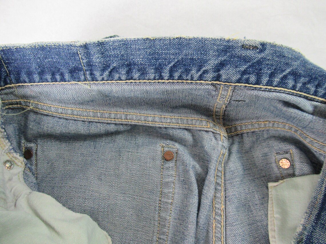 Vintage denim 1950s Levis Levis 501 hidden rivets | Etsy