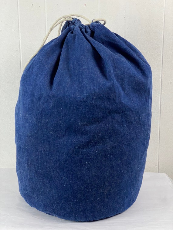 Vintage bag, 1950s denim bag, US Army bag, denim … - image 5