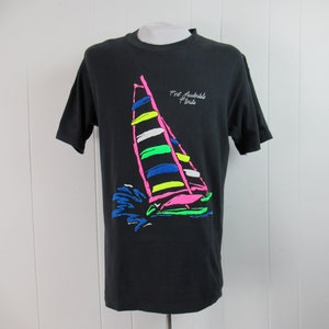 Vintage t shirt, Fort Lauderdale Florida, travel t shirt, sailboat t shirt, vintage clothing, size large