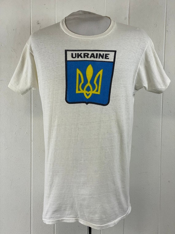 Vintage t shirt, size large, 1960s t shirt, Ukrain
