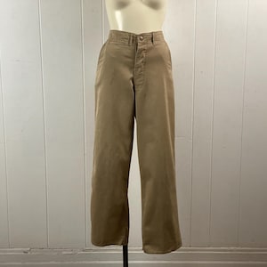 Vintage pants, size 27&quot; X 30&quot;, high waisted pants, khaki cotton pants, Army pants, 1940s pants, Military pants, Chinos, vintage clothing