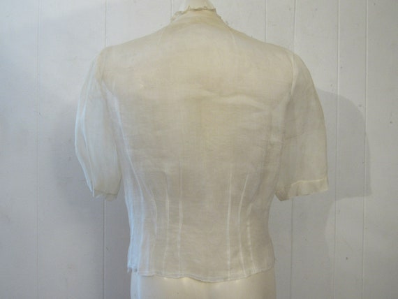 Vintage blouse, victorian shirt, sheer shirt, lac… - image 5