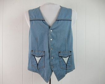 Vintage Weste, Jeansweste, Hippie Weste, Weste 1970er Jahre, Weste, Vintage Kleidung, Größe medium