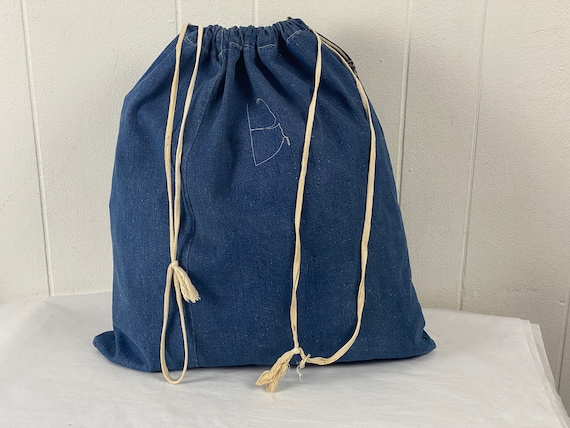 Vintage Denim Bag, Duffle Bag, Vintage Denim, Denim Bag
