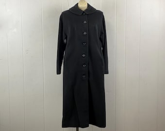 Vintage coat, size large, womens coat, 1940s coat, 1950s coat, cashmere coat, Rockabilly coat, Winkelman's coat, black, vintage clothing