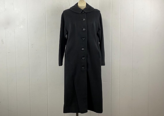 Vintage coat, size large, womens coat, 1940s coat, 1950s coat, cashmere coat, Rockabilly coat, Winkelman's coat, black, vintage clothing