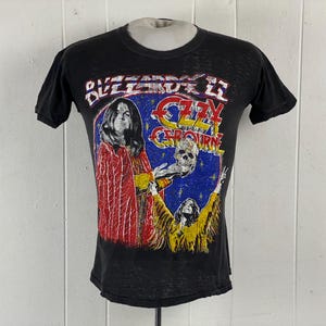 Vintage t shirt, size medium, 1980s t shirt, Ozzy Osborne t shirt, concert tour t shirt, Blizzard Of Ozz, rock t shirt, vintage clothing