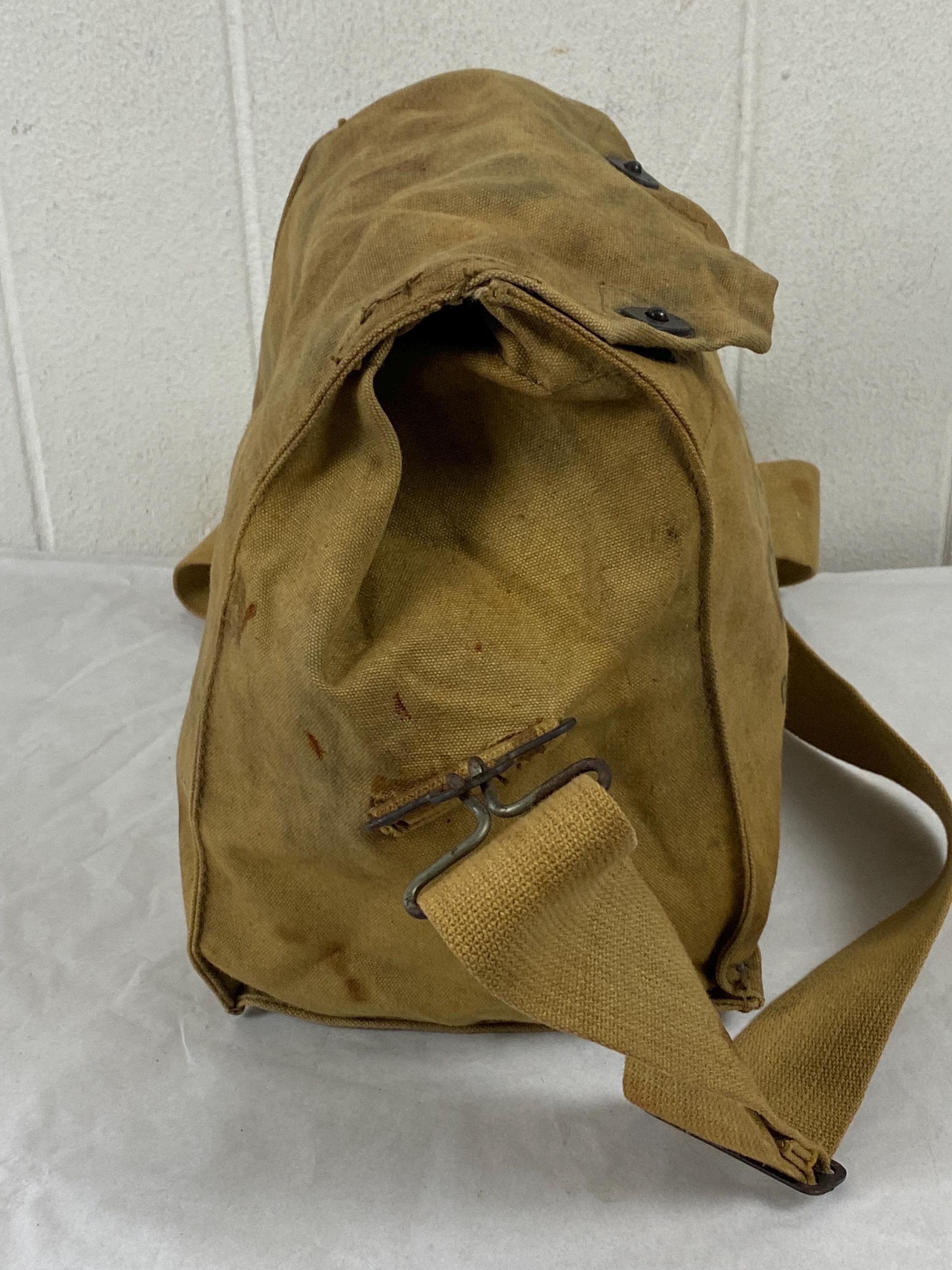 ア*リ様 40s WW2 MILITARY BOSTON BAG WITH ST Vintage Bag, 1940s Bag, Shoulder Bag, WWII Bag, Messenger