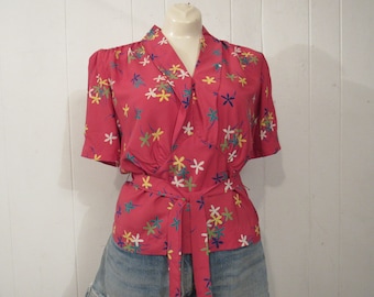 Vintage shirt, vintage blouse, 1930s shirt, 1930s blouse, vintage clothing, Medium