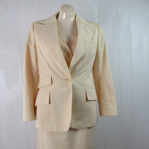 Vintage suit, 1970s suit, women&#39;s suit, 3 piece suit, skirt suit, jacket vest skirt, vintage clothing, size small
