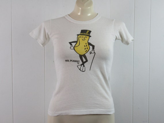 Vintage t shirt, 1960s t shirt, Mr Peanut t shirt,