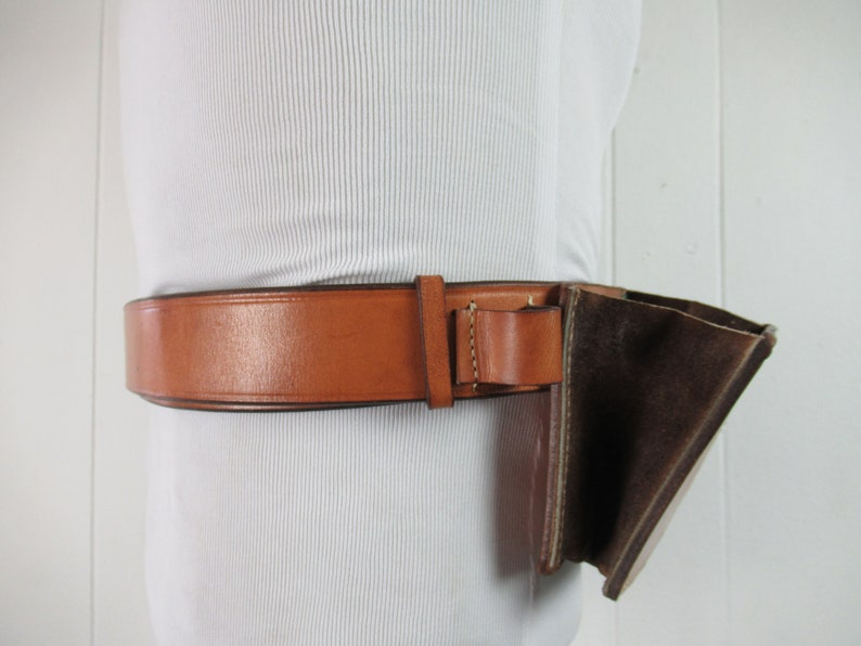 Vintage Abercrombie & Fitch, vintage leather, vintage belt, hunting belt, gun holder, ammo belt, vintage clothing, small, medium, large image 7