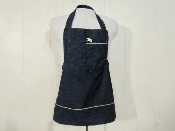Vintage apron, denim apron, 1950s denim apron, wor