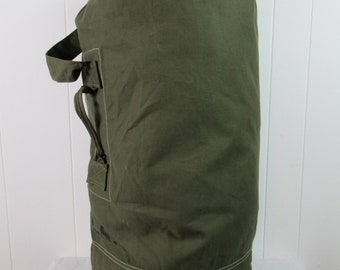 Vintage Bag, 1940s Bag, Army Bag, Vintage Duffle, Duffel Bag