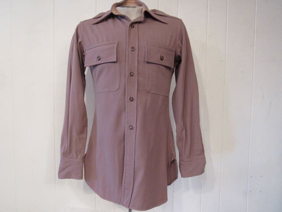 Vintage shirt, 1930s shirt, military shirt, wool s