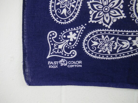 Vintage bandana, 1950s bandana, blue bandana, Elep