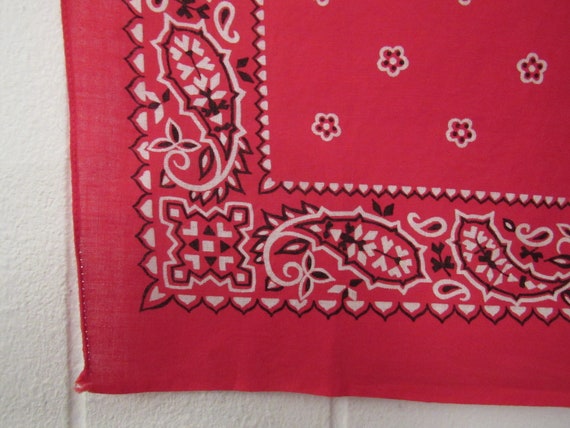 Vintage bandana, red bandana, 1940s 1950s bandana… - image 3