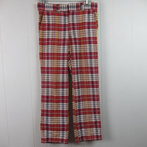 Vintage broek, Madras plaid broek, jaren &#39;70 broek, Abercrombie &Fitch broek, Madras katoen, vintage kleding, maat 36 x 31